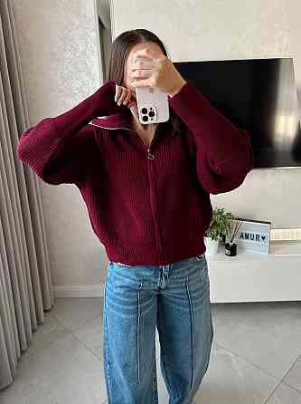 Жіноча базова оверсайз кофта з блискавкою машинна в'язка Одеса