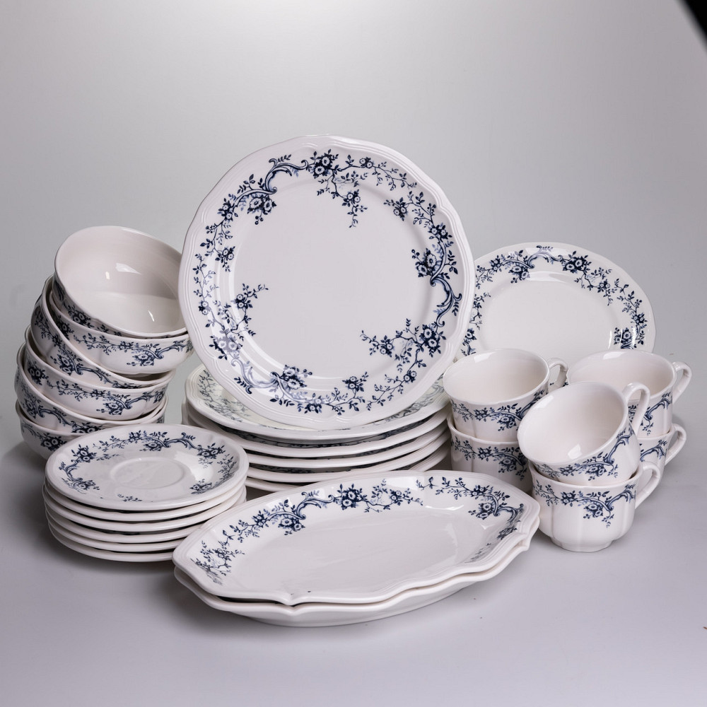 Столовий набір посуду тарілок і чашок 32 предмети на 6 персон Vintage порцеляновий YY78-10A SBR Київ - фото 5