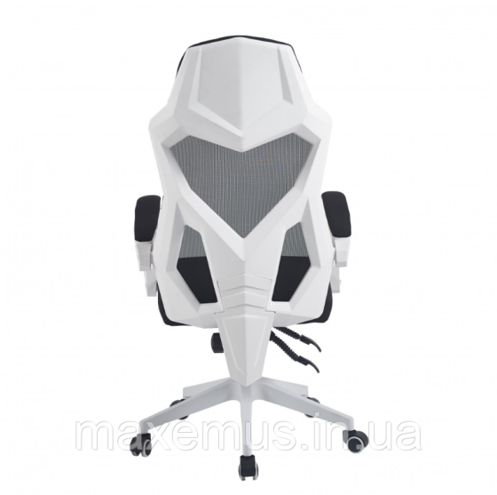 Современное офисное кресло для офиса Bonro B 057 компьютерное кресло с наклоном спинки черное с белым Мостиська