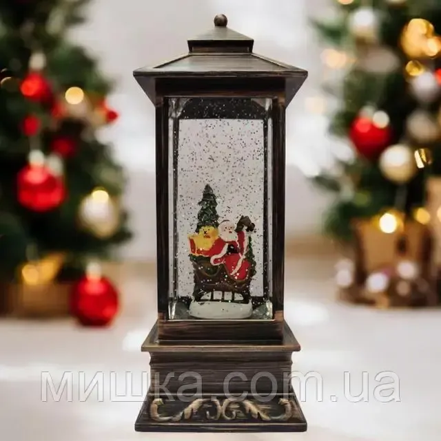 Музыкальный металлический новогодний фонарик-светильник h=28 см Коломия - фото 4