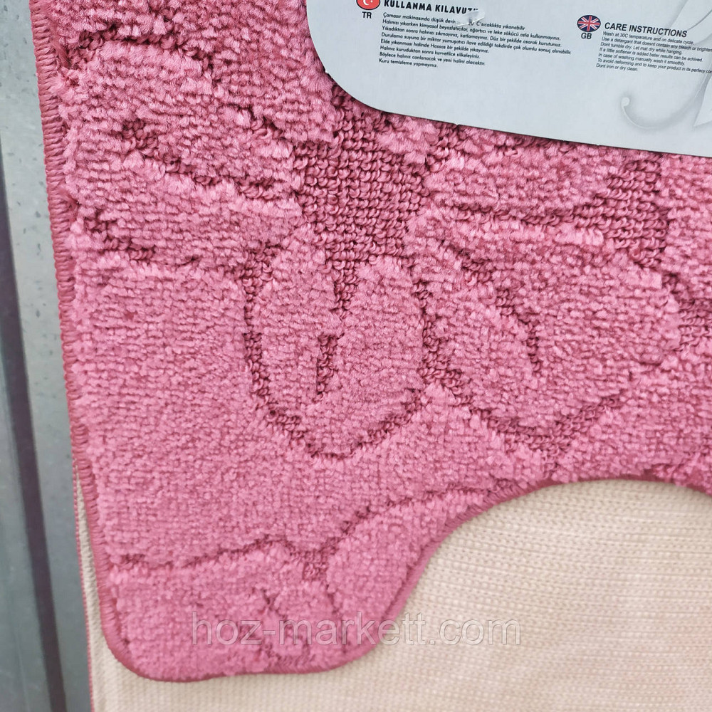 Килимки для ванної та туалету рожевий виробництво Туреччина Харків - фото 6