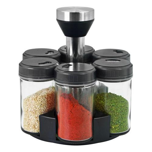 Набір спецій 8 баночок на підставці, що обертається | Спеція для кухні скляна Київ - фото 2