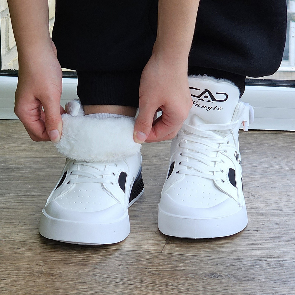 Жіночі зимові Білі Кросівки з Мехом Снікерси Черевики (розміри: 36,37,38,39,40) Дніпро - фото 2