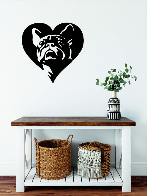 Декоративне настінне Панно «Французький  бульдог», Декор на стіну 90*69 см, Чорний Київ - фото 10