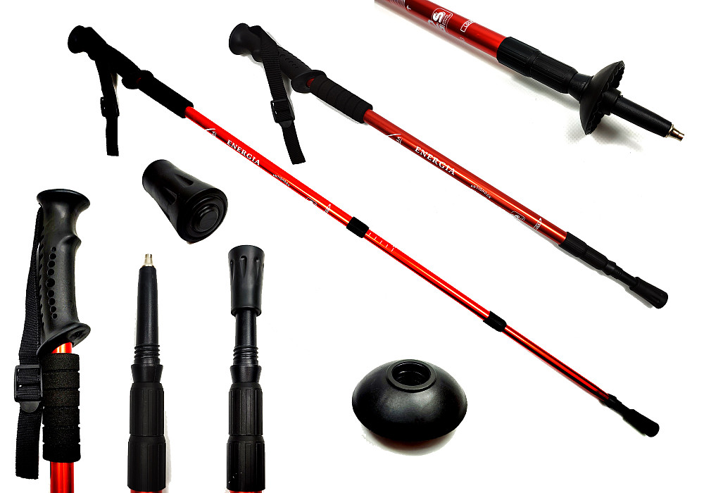 Палиця для скандинавської ходьби EasyFit Energia червона Коломия - фото 1