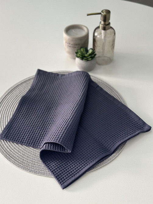 Вафельний рушник Ideal Textile 70х140 см 240 г/м2 (56860827) Графітовий Чернівці - фото 6