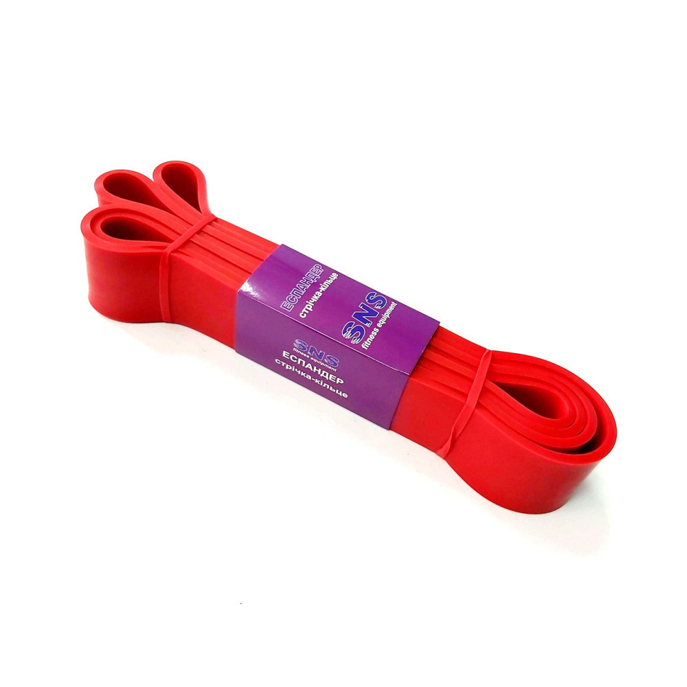 Еспандер-стрічка силовий для підтягувань SNS 10903 (17-54 кг) Вишневе - фото 1