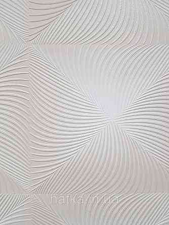 Шпалери вінілові на флізеліні Sintra Simmetria геометрія фігури ромби смуги 3д бежеві білі срібло 524732 Київ