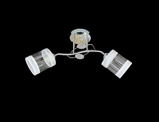 VALESO Люстра стельова на 2 плафони VALESO 2408B/2 для спальні вітальні коридору метал скло Хро Коломия