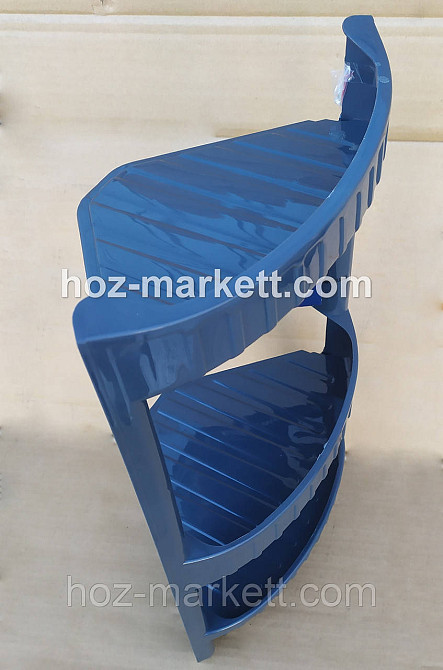 Полка в ванную угловая пластиковая серая 28 х 17.5 х 45 см Харьков - изображение 2