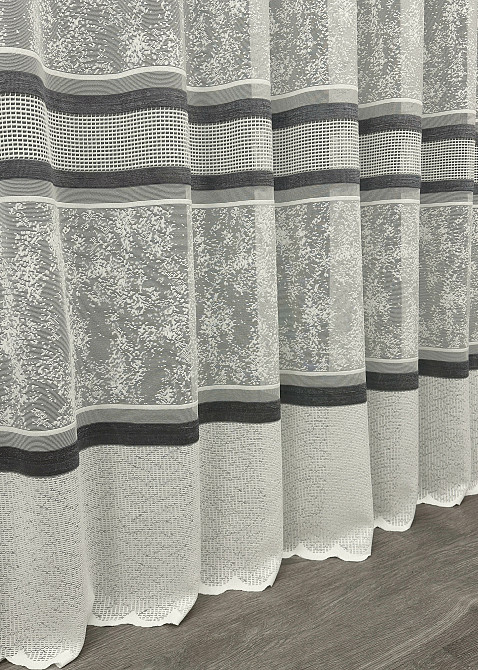 Тюль VR-Textil 1555т Cale Жакард мармур Молочний з сірим 300х270 см (42-0472) Київ - фото 7