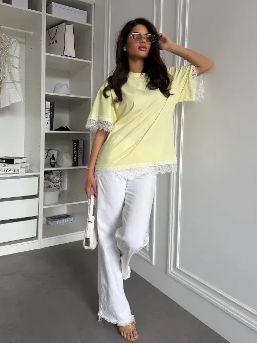 Женская oversize футболка с кружевом - трендовая футболка Одесса - изображение 11