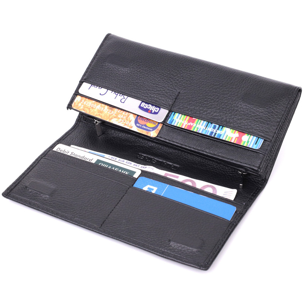 Удобный женский кошелек из натуральной кожи Черный (ST Leather) Киев - изображение 10