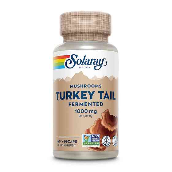 Траметес разноцветный, гриб Solaray Org Grown Fermented Turkey Tall 500mg 60 vcaps Киев