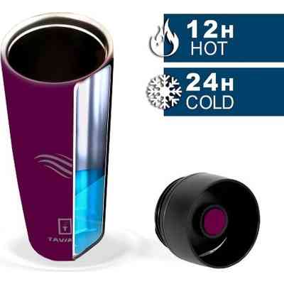 Термокружка Tavialo матовий бордовий колір + 2 ущільнювальних кільця 460 мл (190460103) Винница