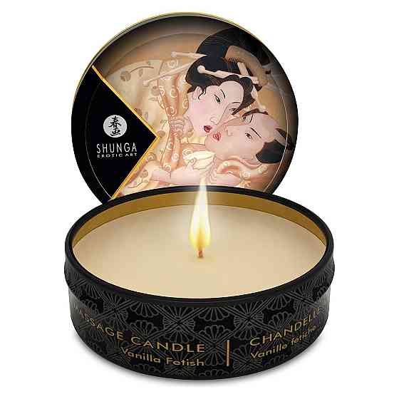 Массажная свеча Shunga Mini Massage Candle - Vanilla Fetish (30 мл) с афродизиаками Sex Aura Киев