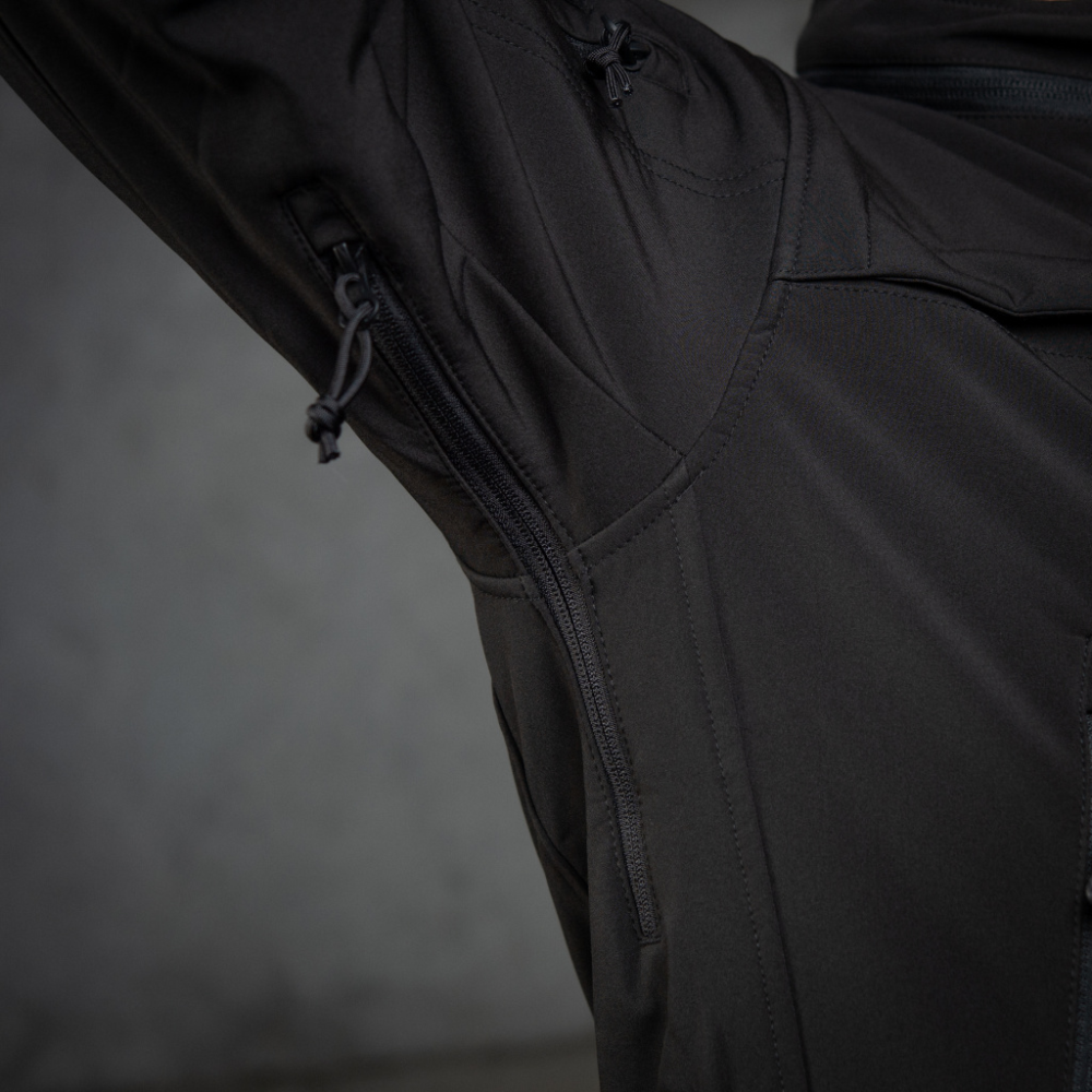 Армійська чоловіча куртка з капюшоном Soft Shell Чорний, S Вінниця - фото 6