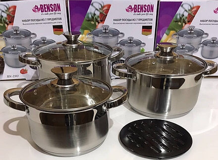 Набор кастрюль 7 предметов BN-242 (4 шт) Одесса - изображение 1