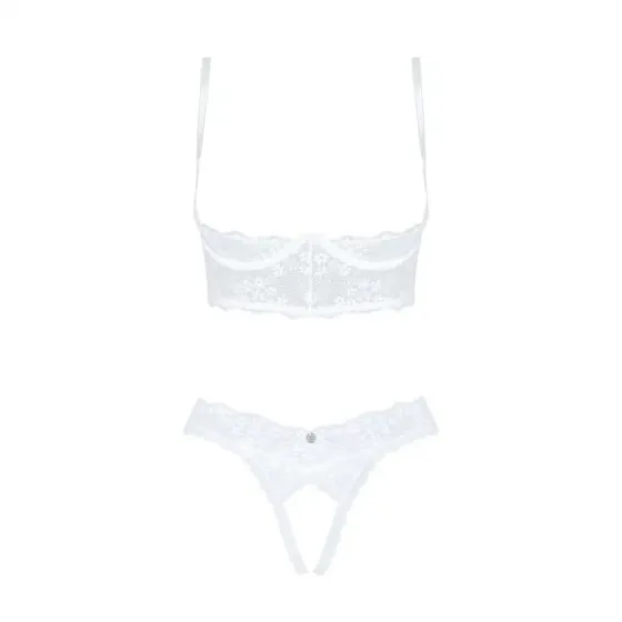 Еротичний комплект Obsessive Heavenlly 2-pcs cupless set XL/2XL, відкриті груди, з доступом Львів