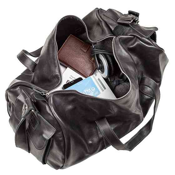 Сумка дорожня Grande Pelle 11048 шкіряна Чорна Київ