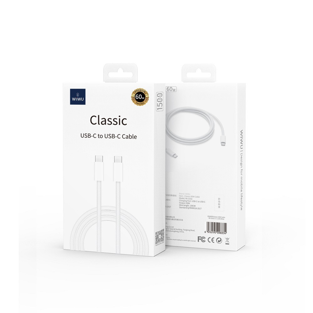 Кабель WIWU Classic 60W Braided Charging Кабель WIWU Cable Wi-C032 C-C Одеса - фото 2