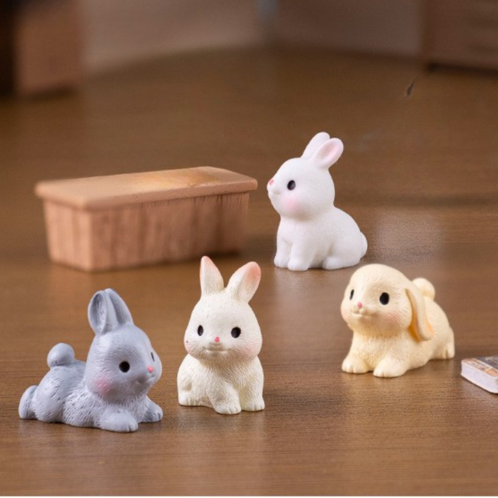 Фігурки Кролики 2.6 х 2.4 см Набір 4 шт Мініатюра для міні-саду Одеса - фото 3