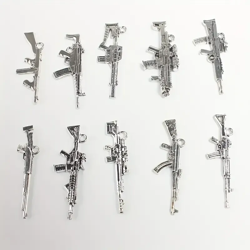 Набор подвесок «Автоматы» 10 шт – серебристые кулоны для украшений и рукоделия Киев - изображение 5