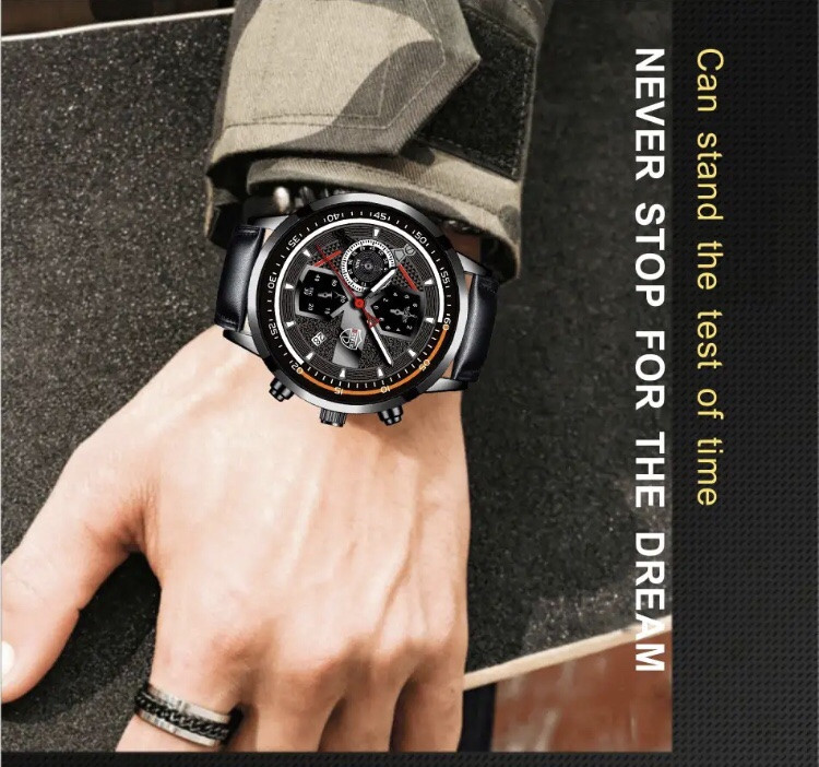 Подарочный набор для мужчин: наручные часы, 1 браслет и 1 ожерелье- диам 4,2 дл. 22см шир рем 2см, без коробки Киев - изображение 7