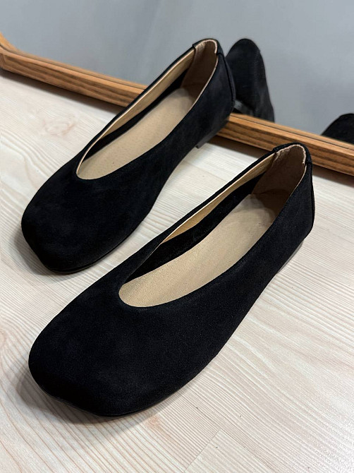 Балетки жіночі Zemira 23-0582 замшеві квадратний носок чорні, 37, 24 см Київ - фото 2