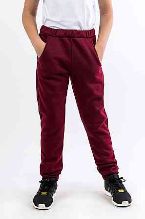 Брюки рост 110 см, теплые штаны с начесом спортивные детские и подростковые, бордовые, топ Крохатушка одяг Киев
