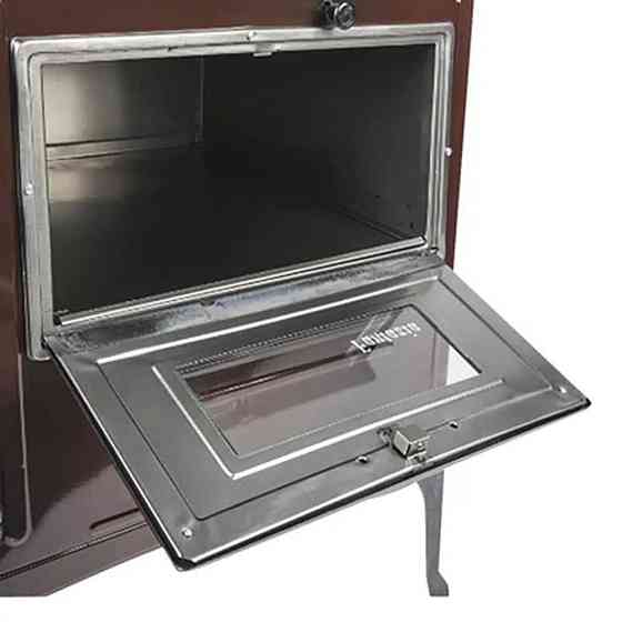 Піч опалювально-варильна 6 кВт з вбудованою духовкою Фантазія сталева буржуйка для дому та дачі верхній димохід Київ