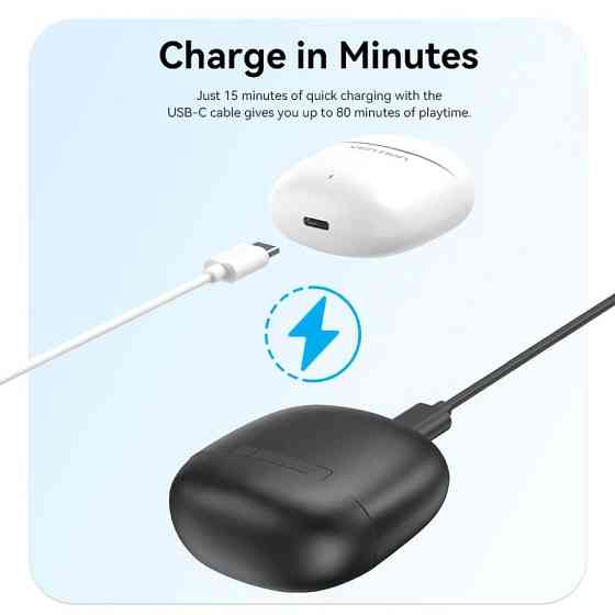 Бездротові навушники Vention Elf E02 Black Київ