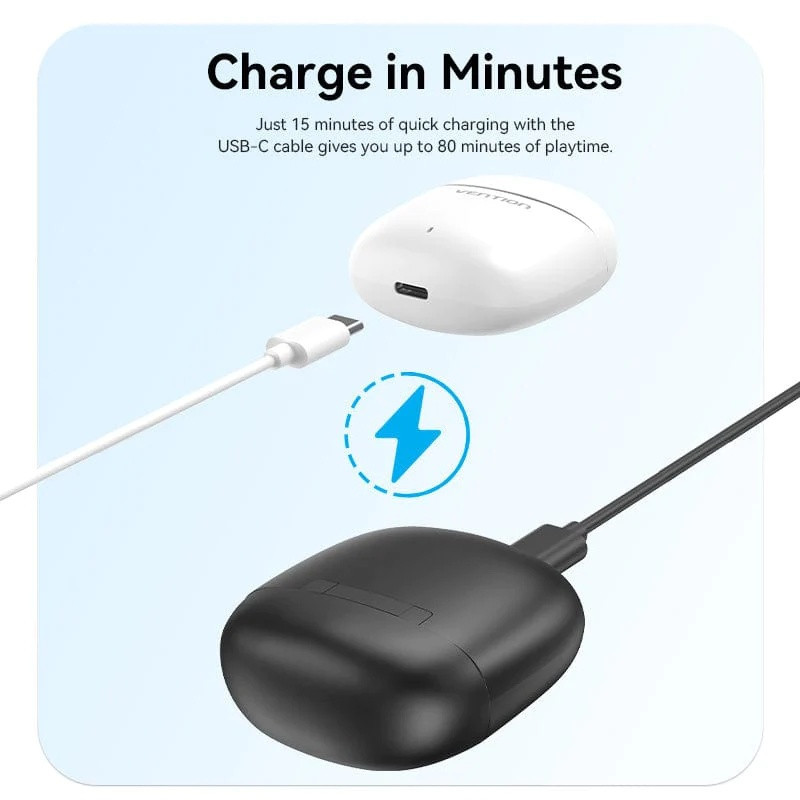 Бездротові навушники Vention Elf E02 Black Київ - фото 2