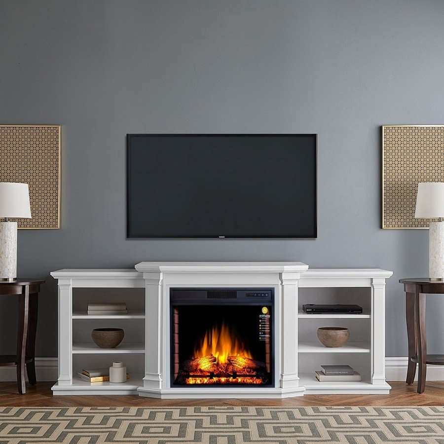 Каминокомплект ArtiFlame Parliament AF28S белый с обогревом и звуком горения Львов - изображение 7