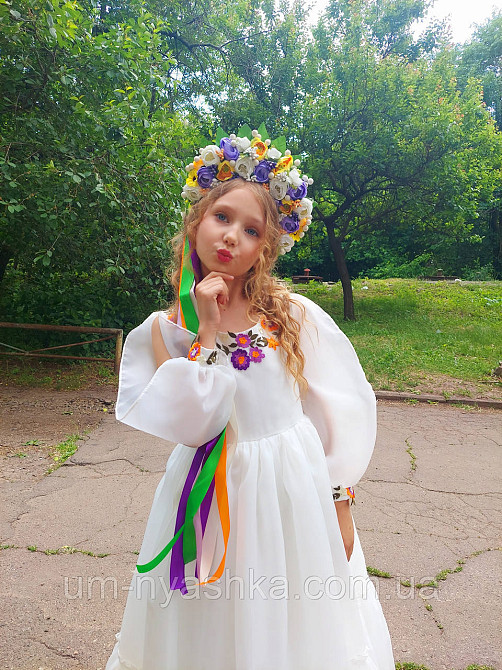 Віночок ободок з квітами "Сценічний зі стрічками" Кривий Ріг - фото 7