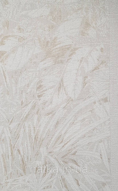 Шпалери вінілові на флізеліні AS creation Amber метрові 1.06Х10 листя гілки бежеві білі із золотистим Київ - фото 1
