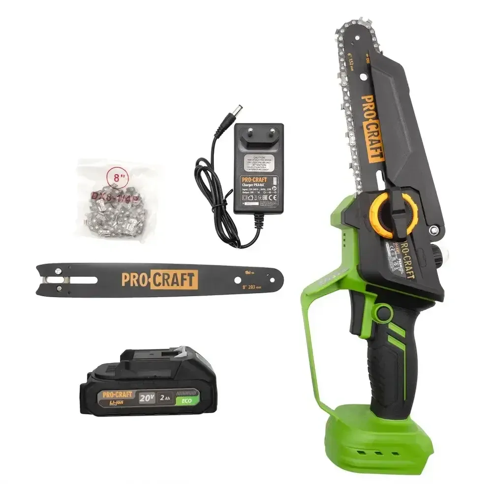Акумуляторна міні ланцюгова пила Procraft PKA-46,Безщіткова акумуляторна міні пила ланцюгова 1 АКБ  20 В  Li-Ion Львів - фото 7
