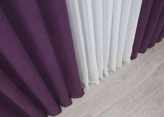 Шторная ткань микровелюр Petek цвет фиолетовый 1509ш Киев