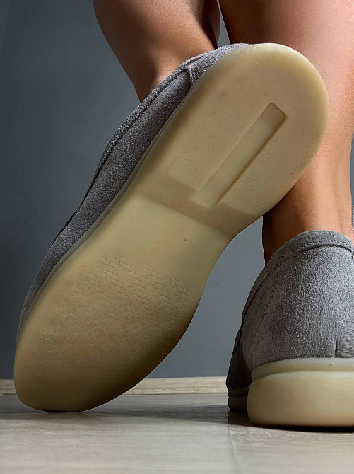 Туфлі жіночі Hengji 336-2 замшеві лофери з фурнітурою сірі, 37, 24 см Київ - фото 17