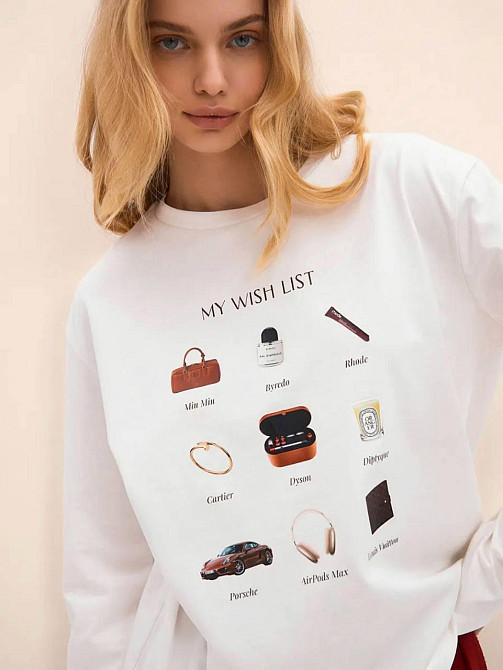 Женский оверсайз лонгслив с накатом 