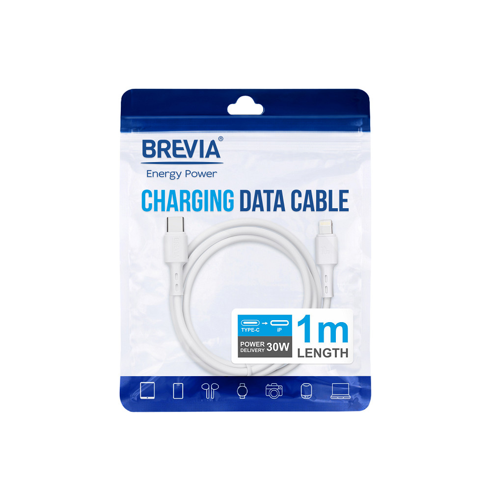 Кабель Brevia Type-C to Lightning 30W 1м, білий ZIP (51100WCLZ1) Львів - фото 4