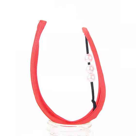 Труси без лямок червоні мереживні з перлами - розмір універсальний, спандекс Київ