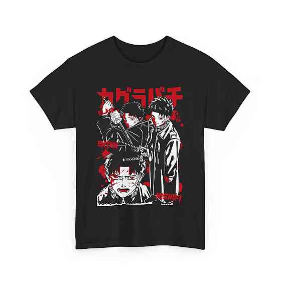 Футболка для хлопчика з аніме принтом Магічна битва оверсайз (зріст від 165 до 180) Чорний AnimeJ0394m Дніпро