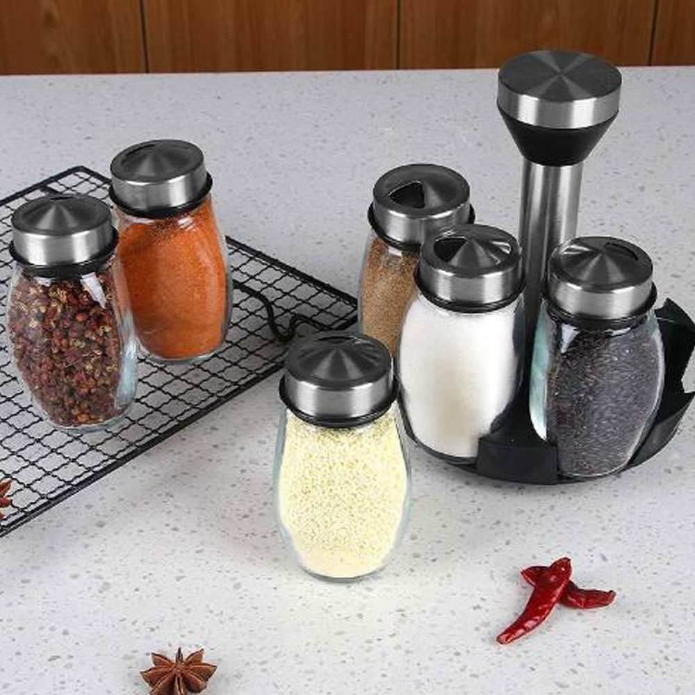Набір баночок для спецій 6шт на підставці Spice carousel / Органайзер для спецій / Комплект баночок Київ - фото 8