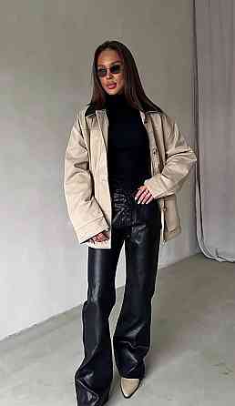 Жіночі шкіряні штани на шнурівці Одеса