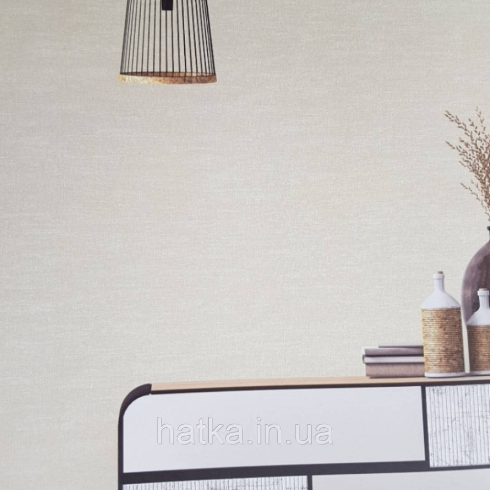 Шпалери метрові вінілові на флізелін AdaWall Beta метрові однотонні під тканину під льон білий з сірим Київ - фото 1