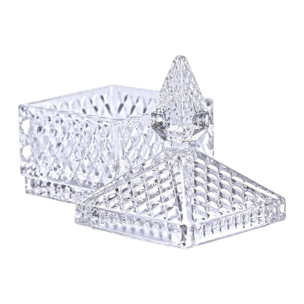 Стеклянная конфетница с крышкой квадратная 15 см Киев - изображение 3