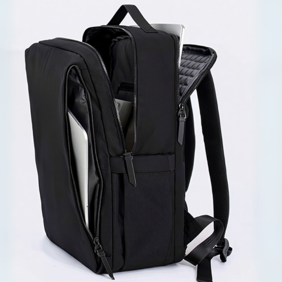 Рюкзак міський для ноутбука з протиударним відділенням, дорожній для подорожей 41х30х13 см, чорний Кам'янець-Подільський