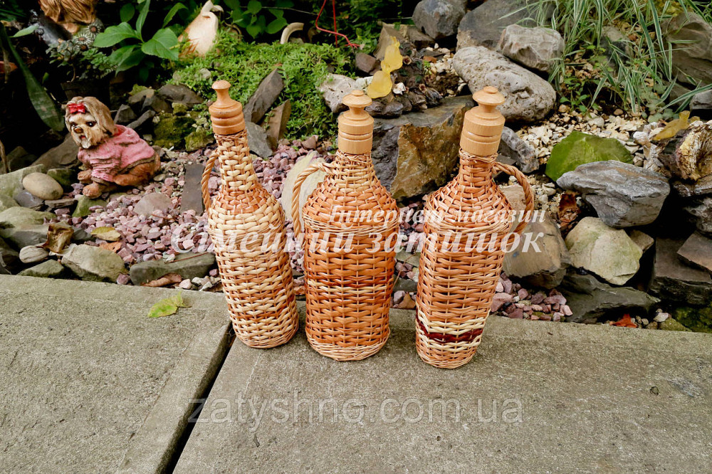 Плетеные бутылки на подарок ( 3 шт.) Киев - изображение 3