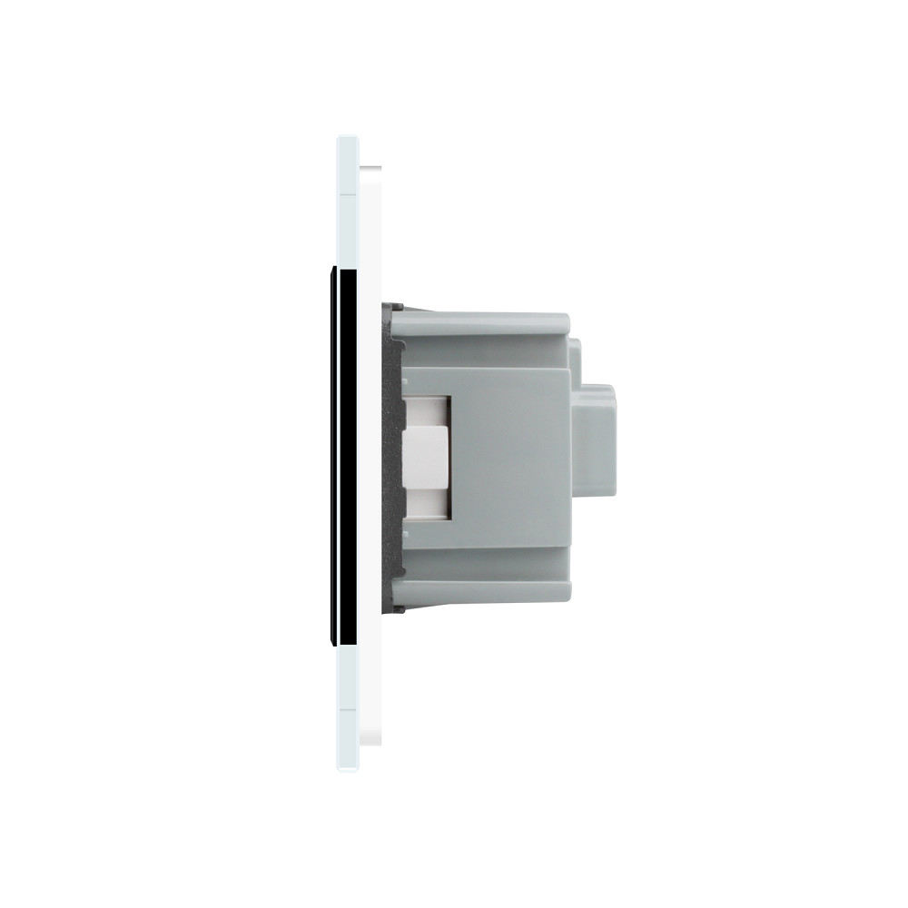 LIVOLO Електрична розетка з заземленням LIVOLO, біла з чорною вставкою, шторки, скло, 250В 16А Коломия - фото 6